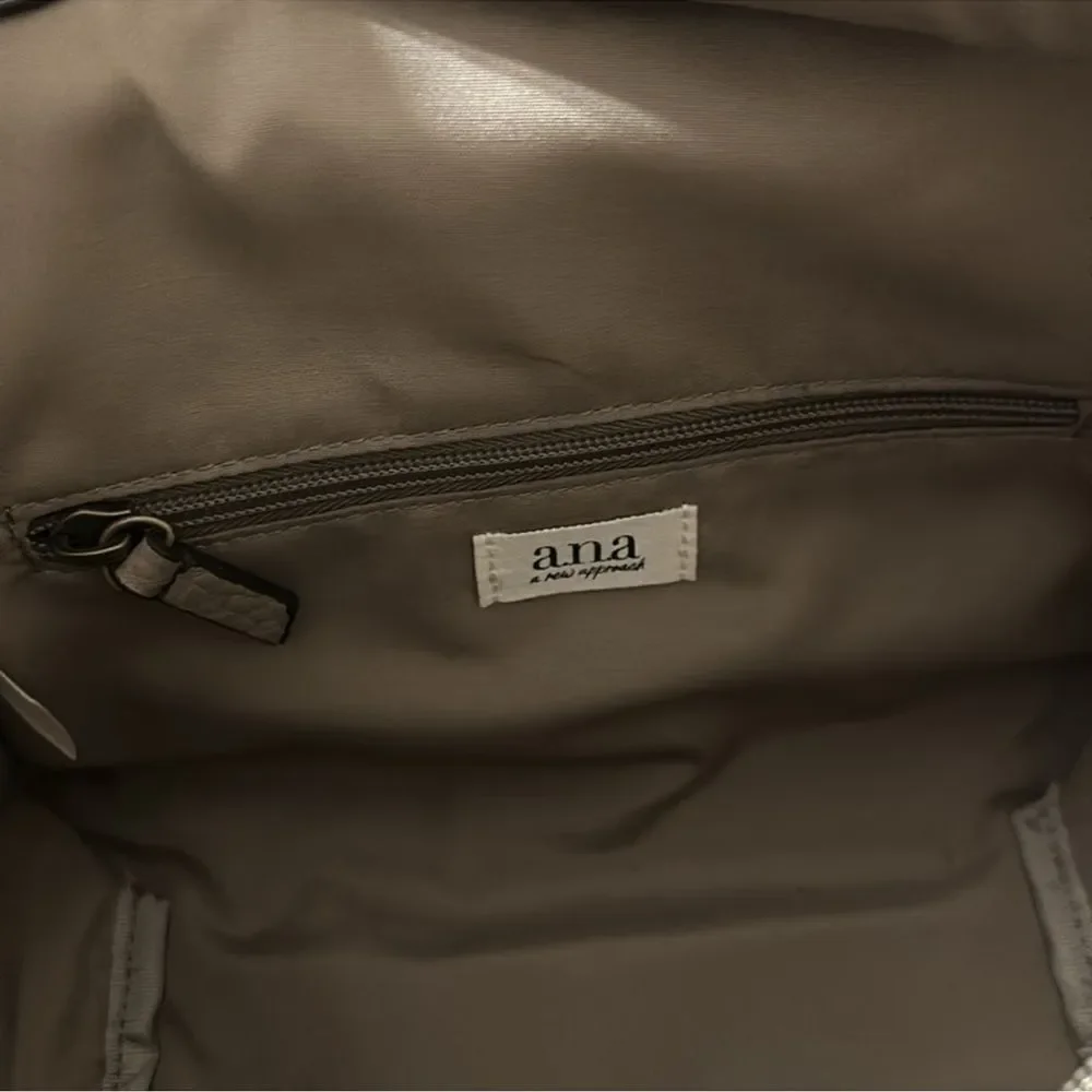 a.n.a. Taupe Faux Leather Satchel with Crossbody Strap